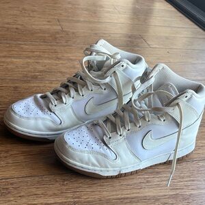 Nike High-Top Sneakers in Cream and White